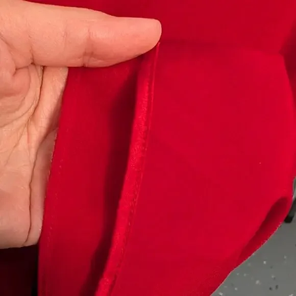 St. John Evening Silk Palazzo Pants in True Red - Picture 4 of 7